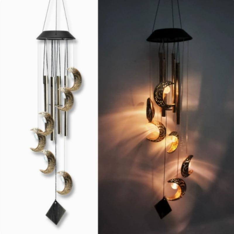 Solar Wind Chime Outdoor Camping Light, Garden Landscape Decoration, Waterproof Solar Hanging Lamp, Yard Garden Gift, Holiday Decor, Outdoor Wind Chimes, 1pc