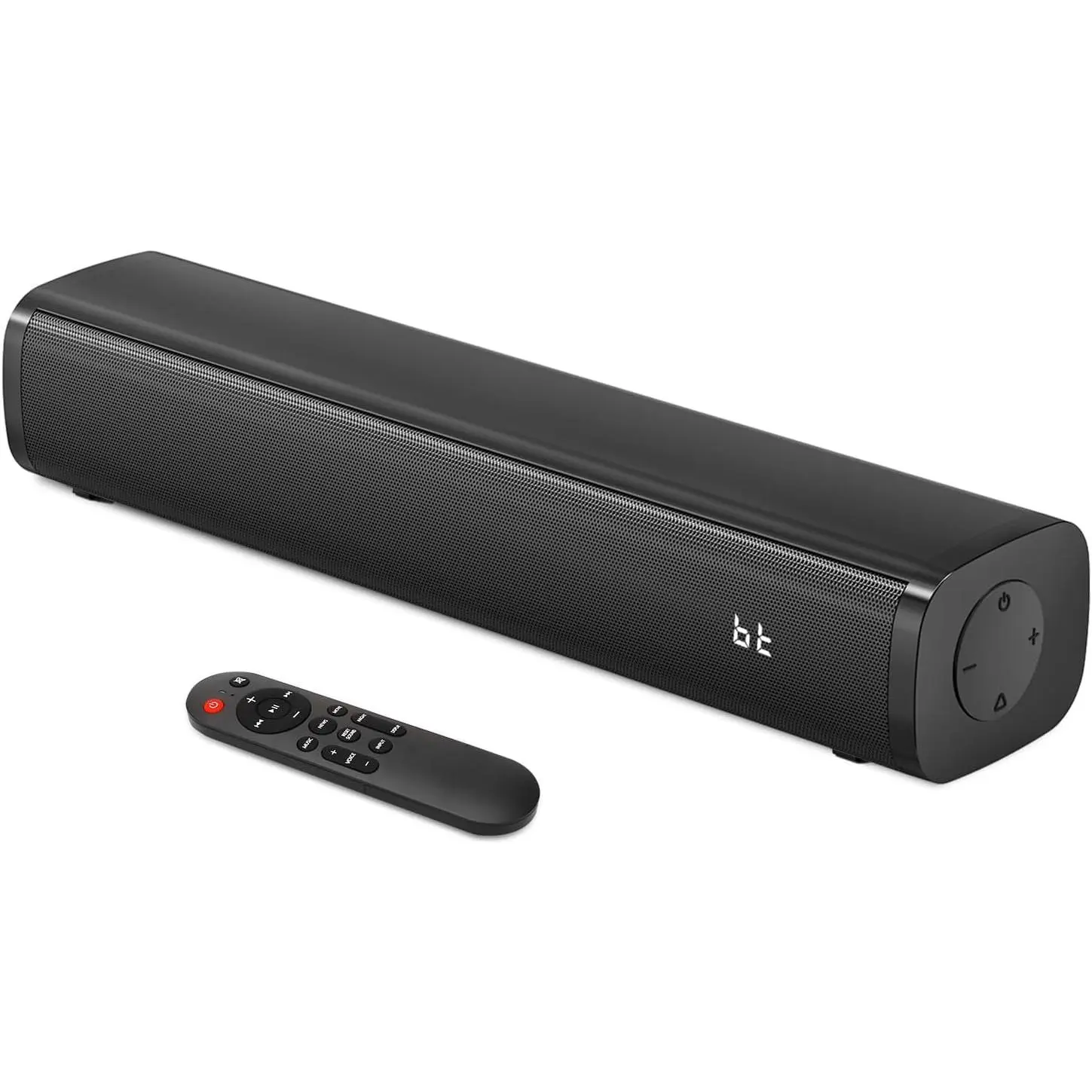 2.1ch Small Sound Bars for TV with 6 Levels Voice Enhancement, -in Subwoofer, 16 Inches  5.3 Soundbar Speakers with Optical/AUX/USB Connection, S100