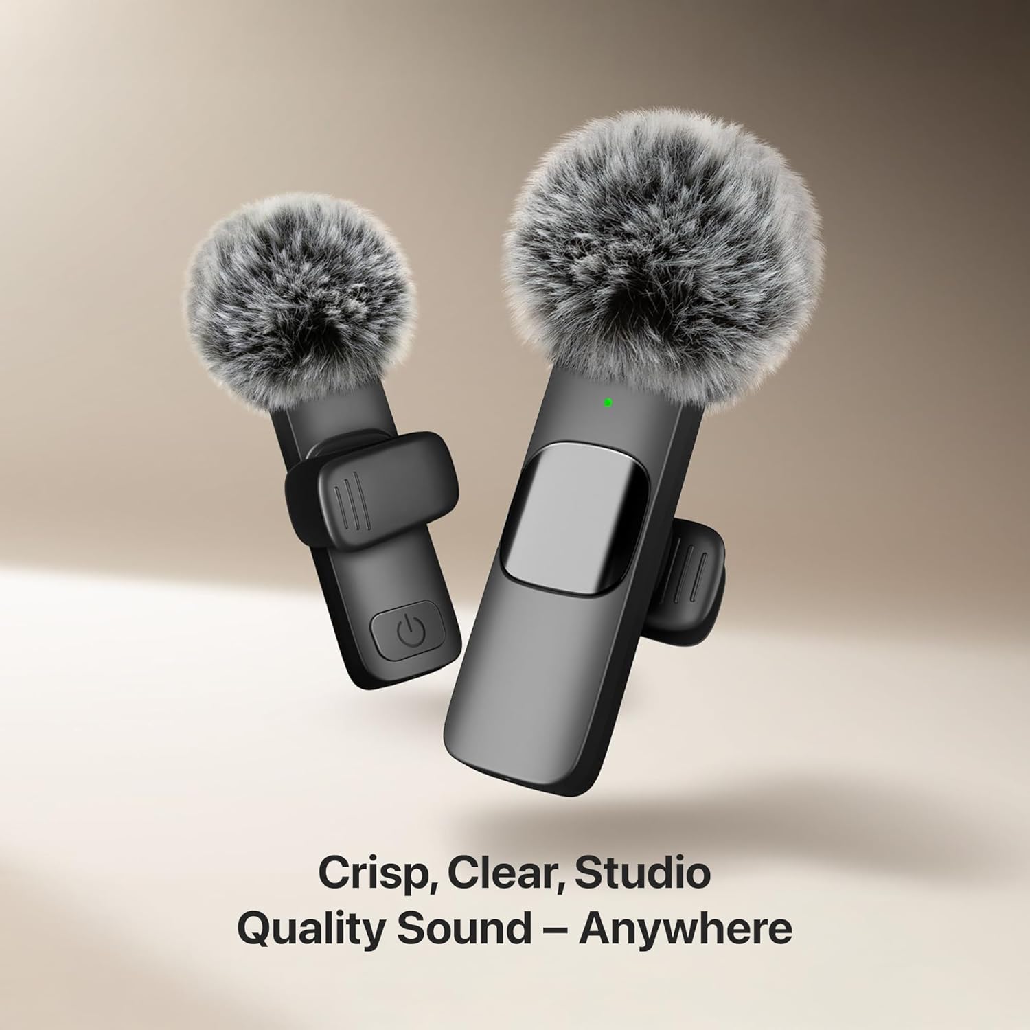Wireless Microphone Set, Professional Wireless USB Rechargeable Mic, Directional Sensing Lavalier Microphone, Rechargeable Lapel Mic, Recording Microphone for Interview, Audio for Podcast, Vlog, Video