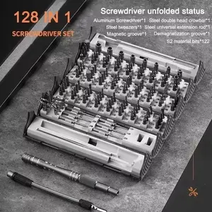 128-In-1 Magnetic Precision Screwdriver Set, Bamboo Design, Multi-Functional Repair Tool Kit, Perfect Gift for Husband, for Phones, Watches, Laptops, Gaming Consoles