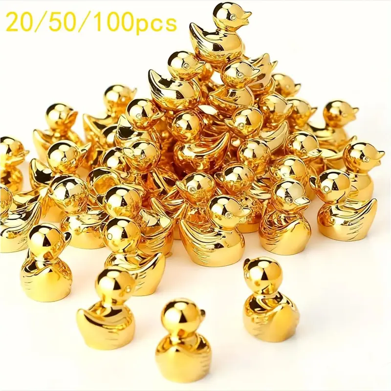 Gold Duck Resin Miniatures Duck Statues - 20/50/100-Pack Fairy Set Options, Customizable Crafter Gift, DIY Home Decor for Sports & Outdoor Fan Shop Gaming Accents