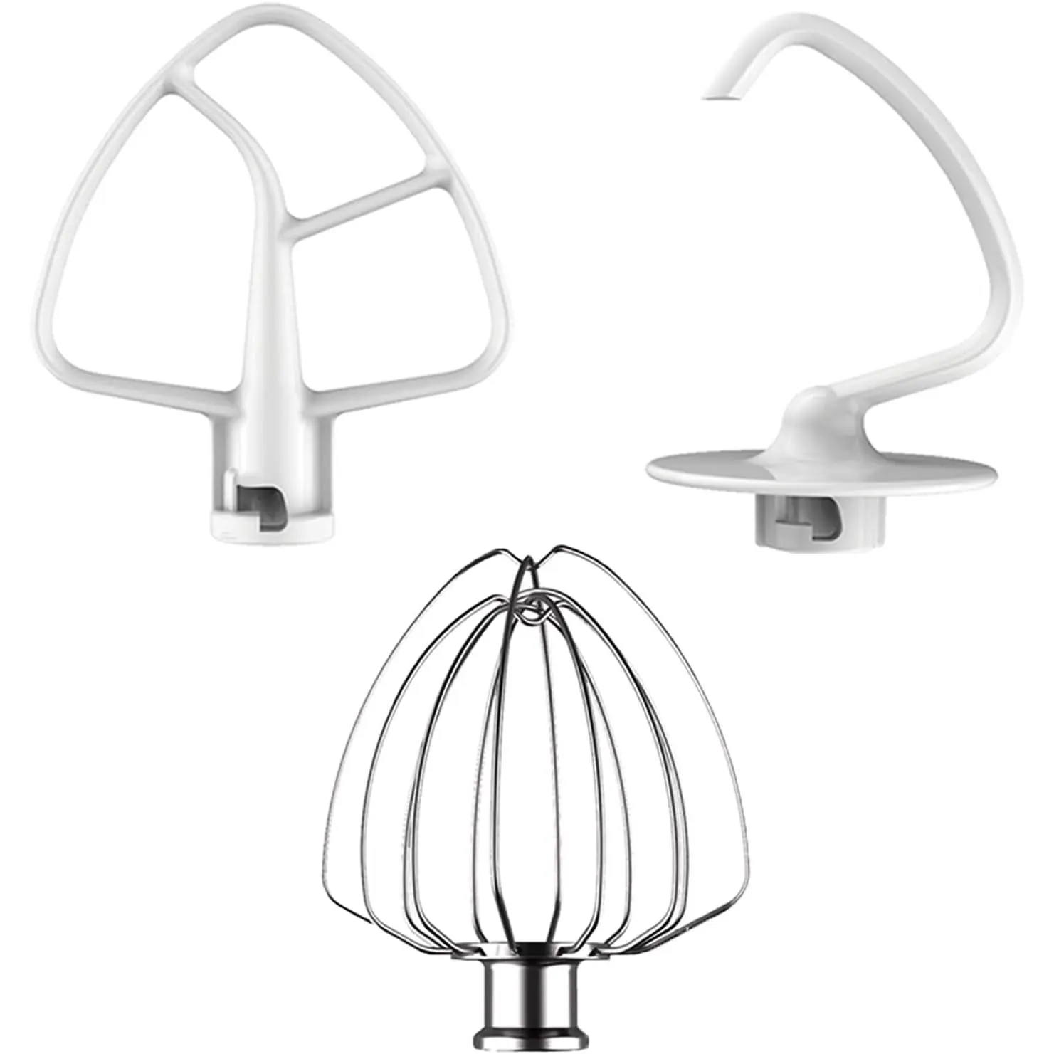Mixer Attachments for  5QT Tilt- Mixer, 3 count | For  4.5/5 Quart Tilt- Mixer, K45WW K45DH K45B , Dishwasher Safe, Mixer/Machine NOT Included