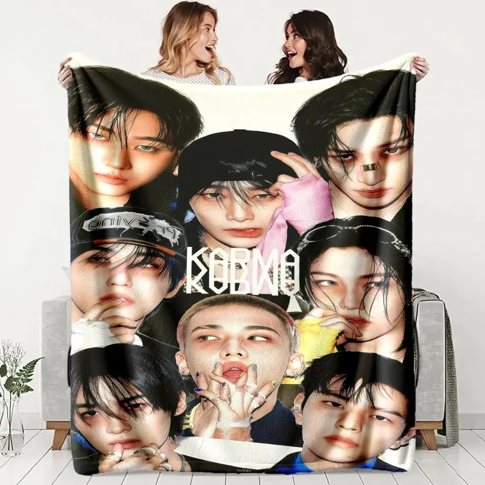 Trendy Idol Theme Flannel Blanket, All Season Blanket, Stylish Blanket, Lightweight Cozy Blanket, Soft Lightweight Warm, Four Seasons Use, Perfect for Bed Sofa Office Travel Gift, Baby blankets and adult blankets, Throw Blanket, Holiday & Birthday Gift, P