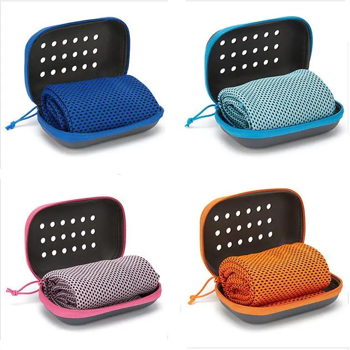 Instant Cooling Towel for Sports and Running, Quick-Dry and Sweat-Absorbent for Fitness Workouts, with Portable EVA Case & Clip