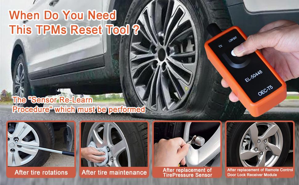TPMS Relearn Tool, Auto Tire Pressure Monitor System Sensor, EL-50448 Automotive Programming Training Activation Reset Tool OEC-T5 Compatible with Buick/Chevy/Cadillac Series Vehicles