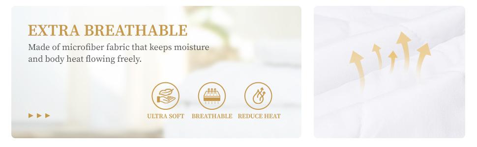 Queen Quilted Fitted Waterproof Mattress Pad, Breathable Soft Filling Mattress Protector, 8-21 Inches Deep Noiseless Mattress Cover (White)