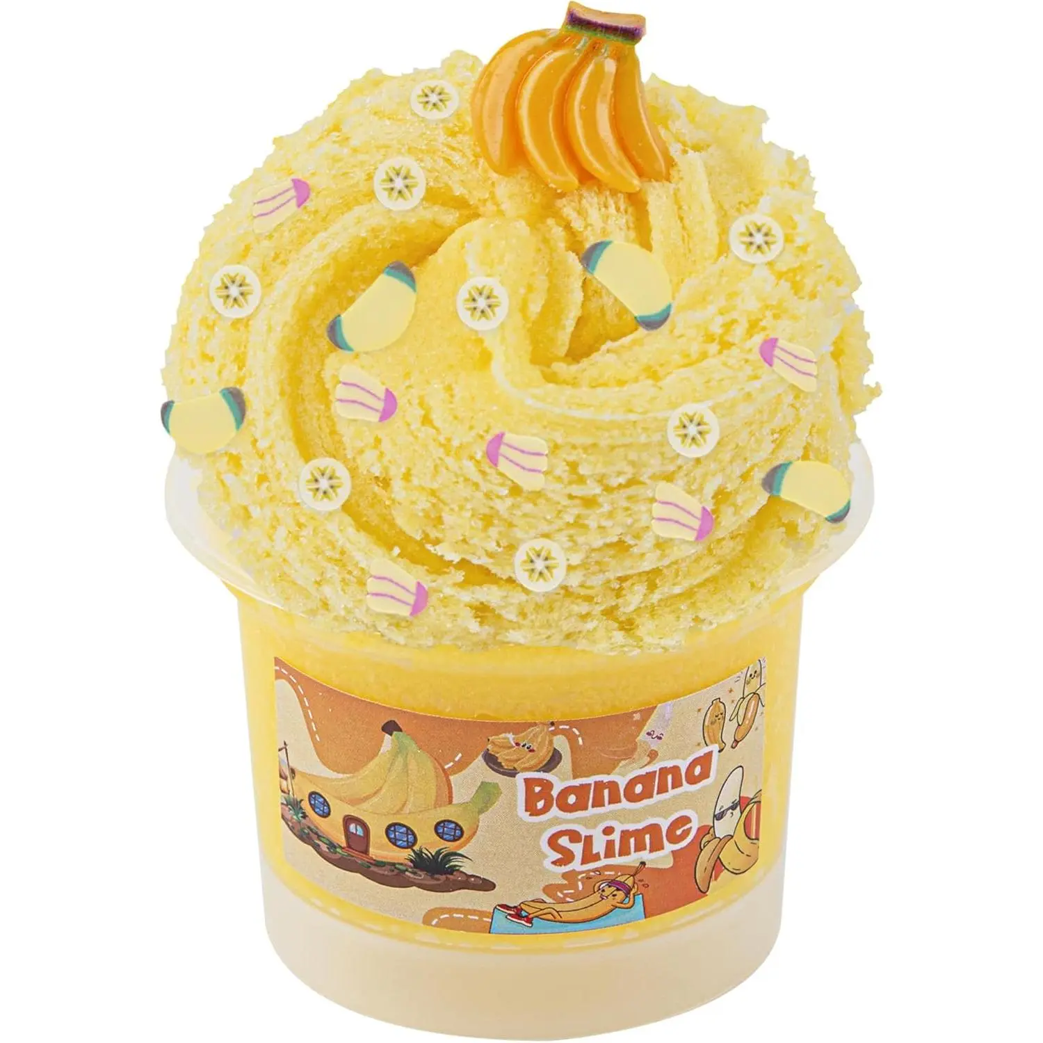 Banana Yellow Cloud Slime, Super Drizzly & Non-Sticky Premade Slime, Slimes Party Favors for Kids, Slimes Sensory Toys for Birthday Easter Hallowmas Christmas Girls Gifts & Boys Gifts