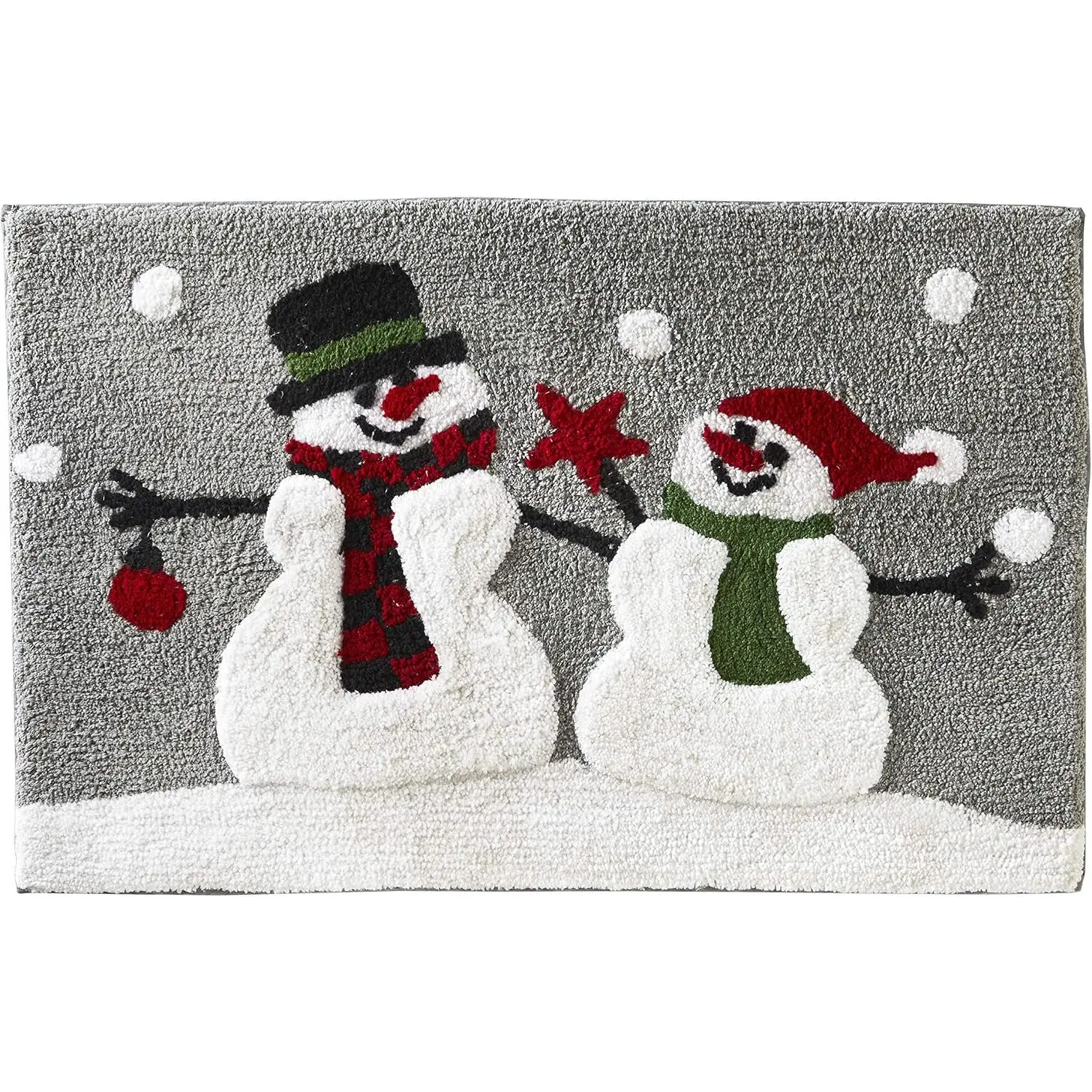 Christmas Woodland Winter Snowman Rug for Bath/Kitchen & , Multi