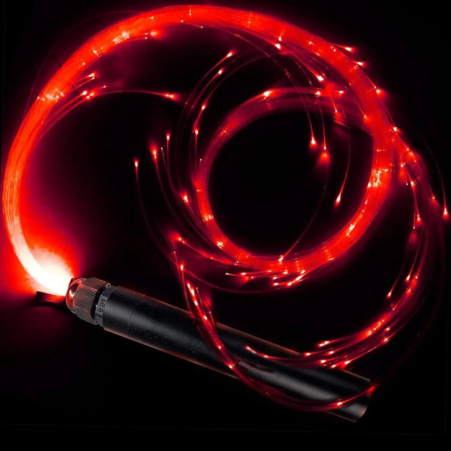 6ft Rechargeable LED Fiber Optic Whip Lights with 7 Colors and 5 Glow Modes for Dancing, Parties, Light Shows and Music Festivals