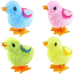 Chick Bunny Wind Up Toys for Kids, 4 PCS Clockwork Novelty Jumping Hopping Toy for Easter Egg Hunt Basket Stocking Party Birthday Giftfidget toys