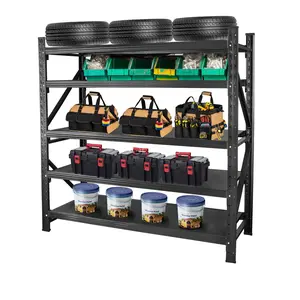 71\"H Metal Adjustable Garage Shelving Heavy Duty 8000 LBS 5-Tier Storage