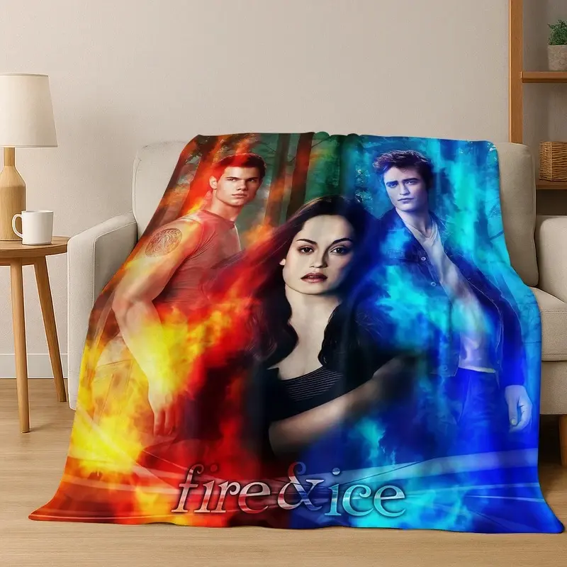 Stylish Twilight-themed Artistic Flannel Blanket, Comfortable and Soft Home Bedroom Bed Sofa Picnic Blanket, Children's Gift