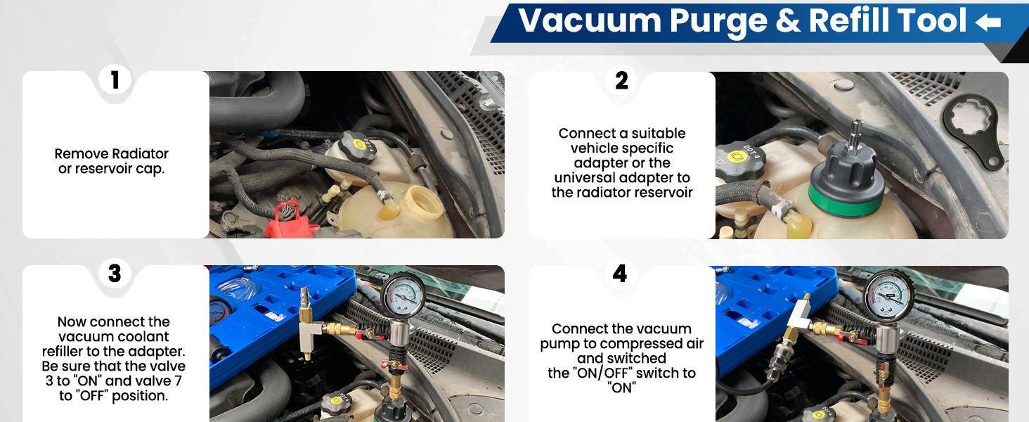 28pcs Radiator Pressure Tester Coolant Pressure Tester and Vacuum Refill Kit for Automotive Cooling System Tank Leakage Detection