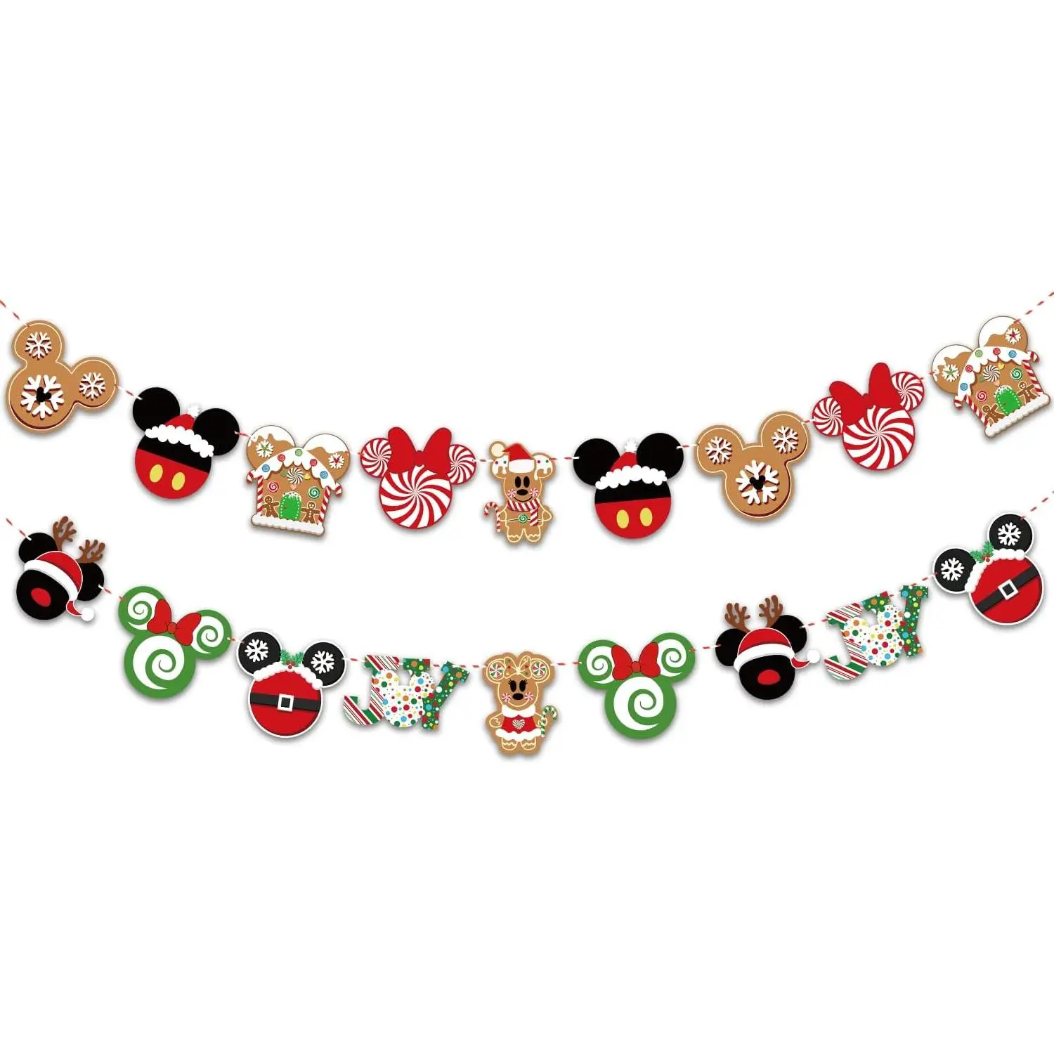 Christmas  Decorations, 2 count Christmas Gingerbread Theme Garland Banners,  Gingerbread  Banner for Winter Holiday Xmas  Shower Party Supplies