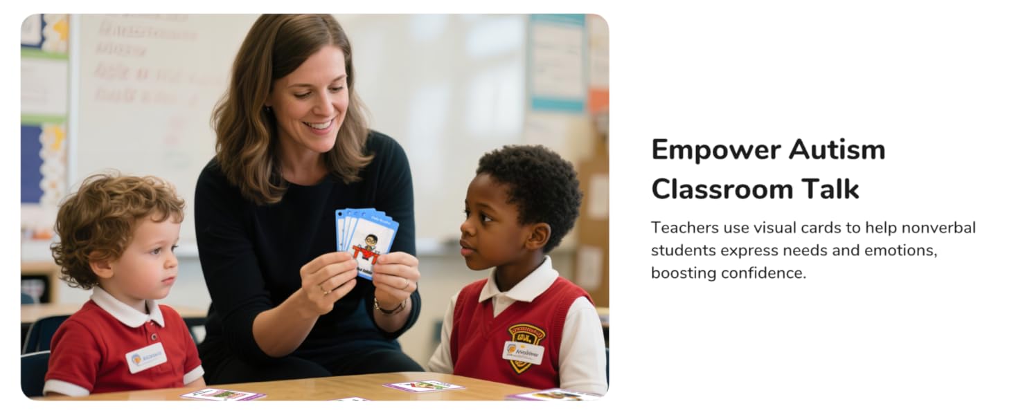 120 PCS Autism Communication Cards for Speech Delay Non Verbal Children and Adults, Special Needs Visual Aid Language Learning Cue Cards Special Ed Feelings Emotions Flash Cards