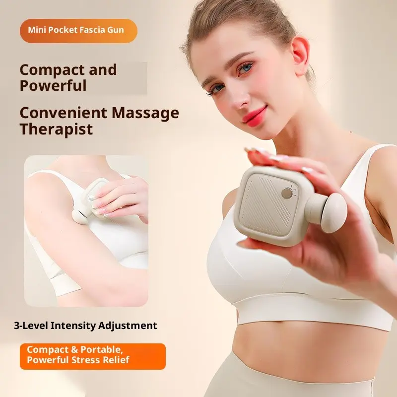 Mini Pocket Fascia Gun, Compact and Lightweight, Dual Massage Design, Auto Relief Function, Ideal for Home, Gym, Travel