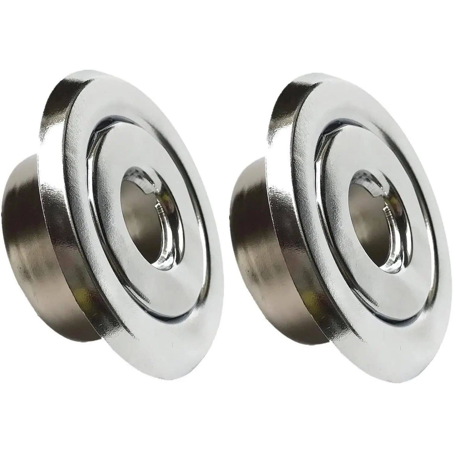 (2 Pack) 1/2" IPS Fire Sprinkler  Escutcheon Plate 3/4" Adjustment Range Recessed Two count Rosette Cover Trim Ring Chrome Fire Sprinkler Covers for Ceiling