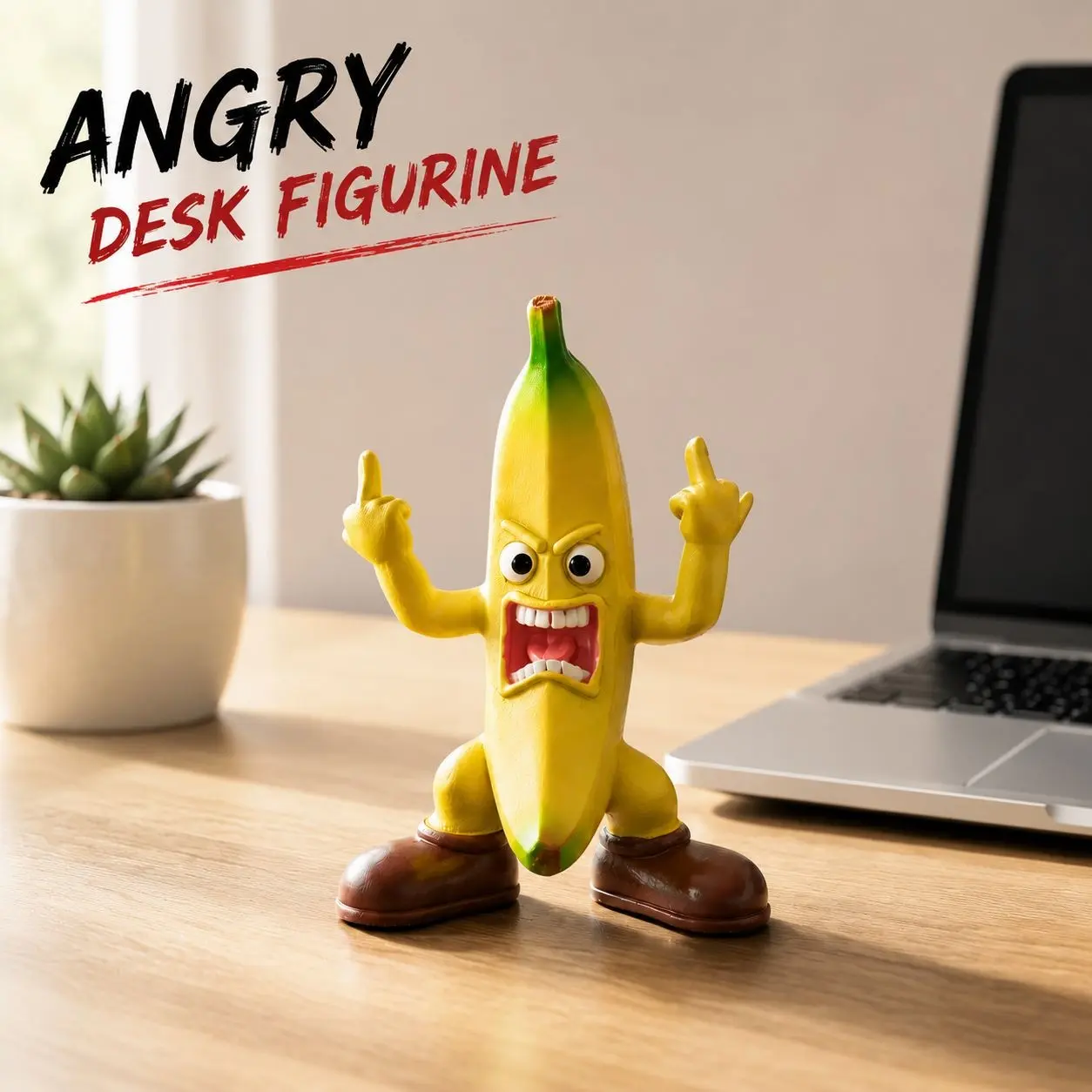 Funny Angry Desk Figurine, Office Stress Relief , Creative Desktop Decor Sculpture, Workday Mood Booster Gift for Home Office