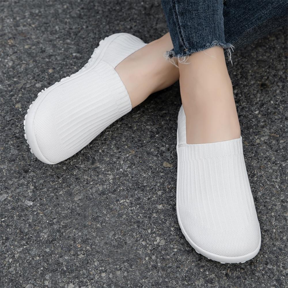Women's Slip-On Barefoot Flats Casual Fashion Comfortable Shoes Lightweight Breathable Knitted Material Zero Drop Anti-slip Sole Minimalist Walking SpringStatements