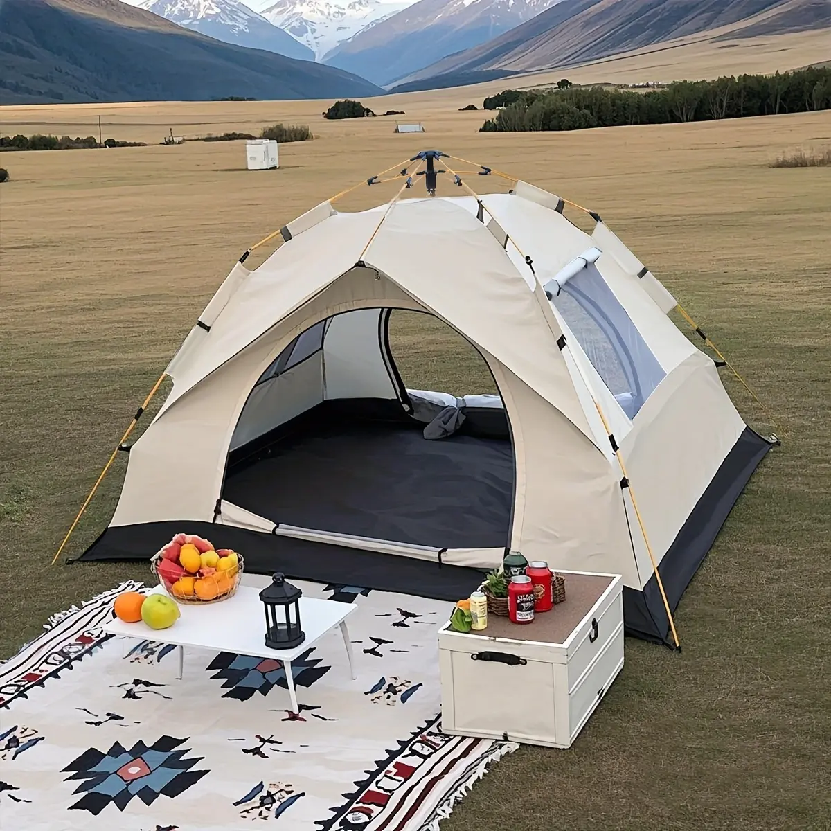 Automatic Pop-Up Camping Tent, Windproof and Sun-Resistant, Portable Foldable Design, Suitable for Park Camping Trips, Outdoor Hiking Adventures, Beach Family Vacations, The Perfect Holiday Gift