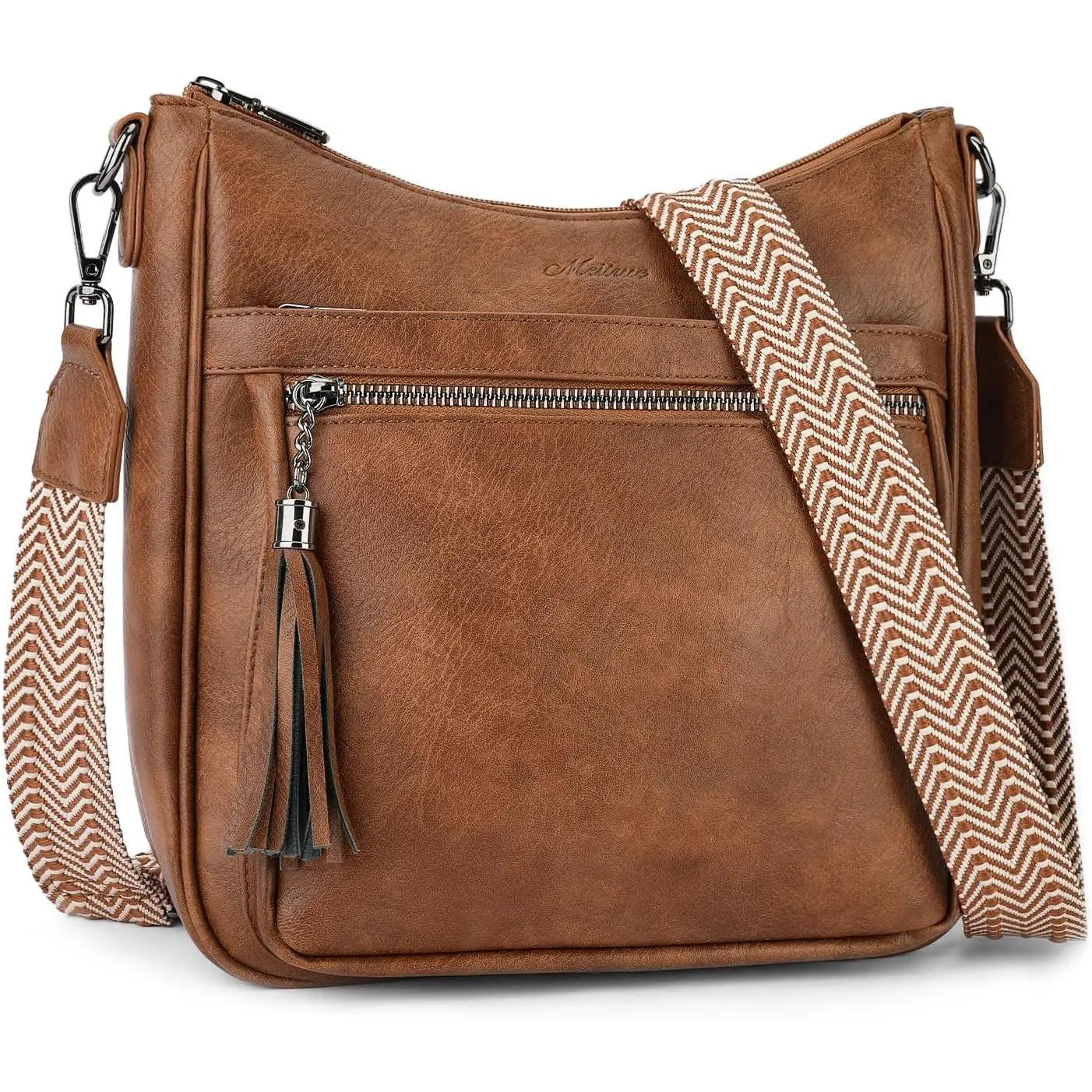 Crossbody Bags for Women Trendy,Vegan Leather Medium Crossbody Purse with Tassel Lightweight  Handbags