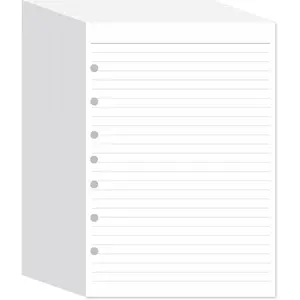 7-Hole Lined Filler Paper Pack of 500 Sheets for Mini Binders College Ruled 5-1/2" x 8-1/2" White