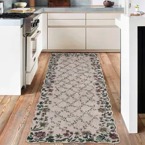 Floral Washable Area Rug 🏡 Non Slip Floor Rug for Living Room Bedroom -Machine Washable Home Decor, Thin Low Pile Doormat Runner