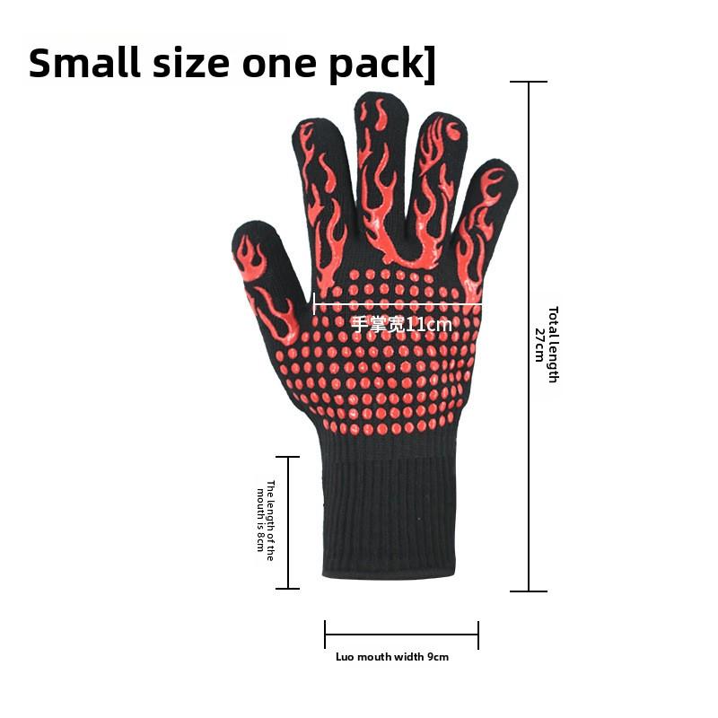 Heat Resistant 500°F Flame Retardant Fireproof Silicone Gloves for Kitchen Oven Microwave Anti-Scald Insulation