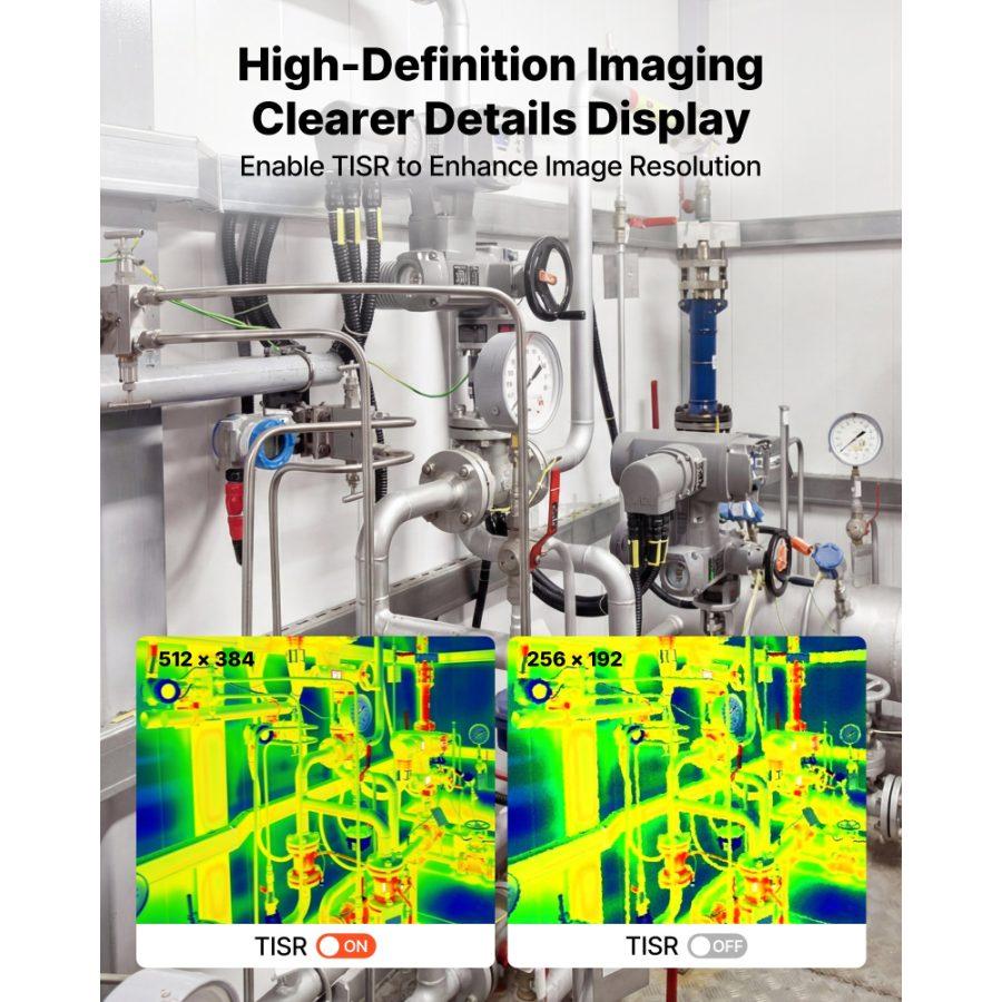 VEVOR Thermal Imaging Camera for Android, 512x 384 TISR Super Resolution, 25HZ Refresh Rate Infrared Thermal Imager for Smartphone Tablet, 256x 192 IR Resolution, -4F to 1022F 15 Color Palettes