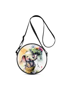 Lightweight Crossbody Bag with 2D Elephant Print, Multi-purpose Handbag, Perfect Gift for Women | Crossbody/Shoulder/Double Shoulder/Hand Carry for Commute, Travel, School & Daily Casual