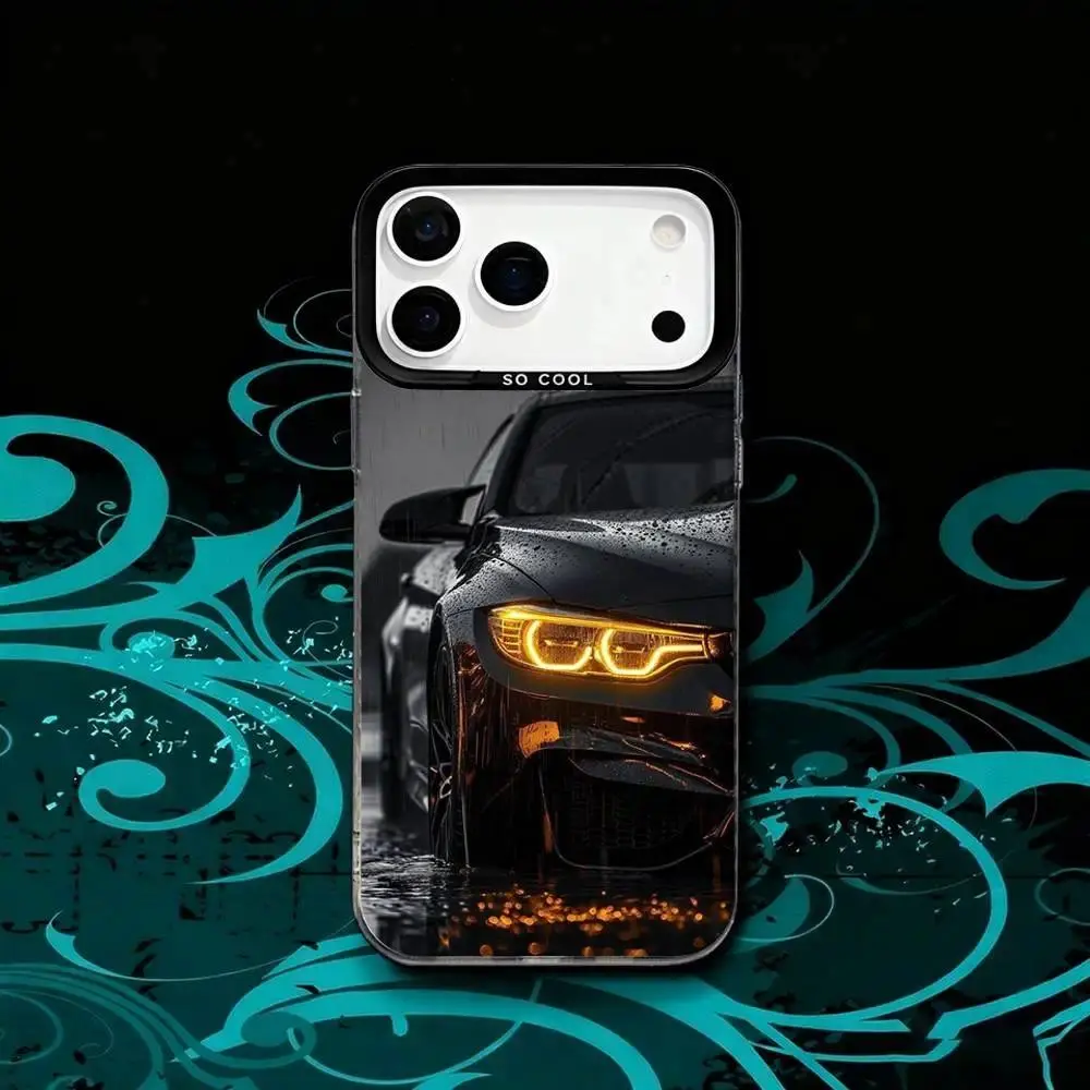 IMD Matte Black Anti-Slip Animal-Print BMW Sport Car Smartphone Case, Colorful Protective Cover for Handheld Cellphone Compatible with iPhone 8,X,12,13,14,15,16,17,Mini,Plus,Pro,Pro Max,SE4,Air, Resistance