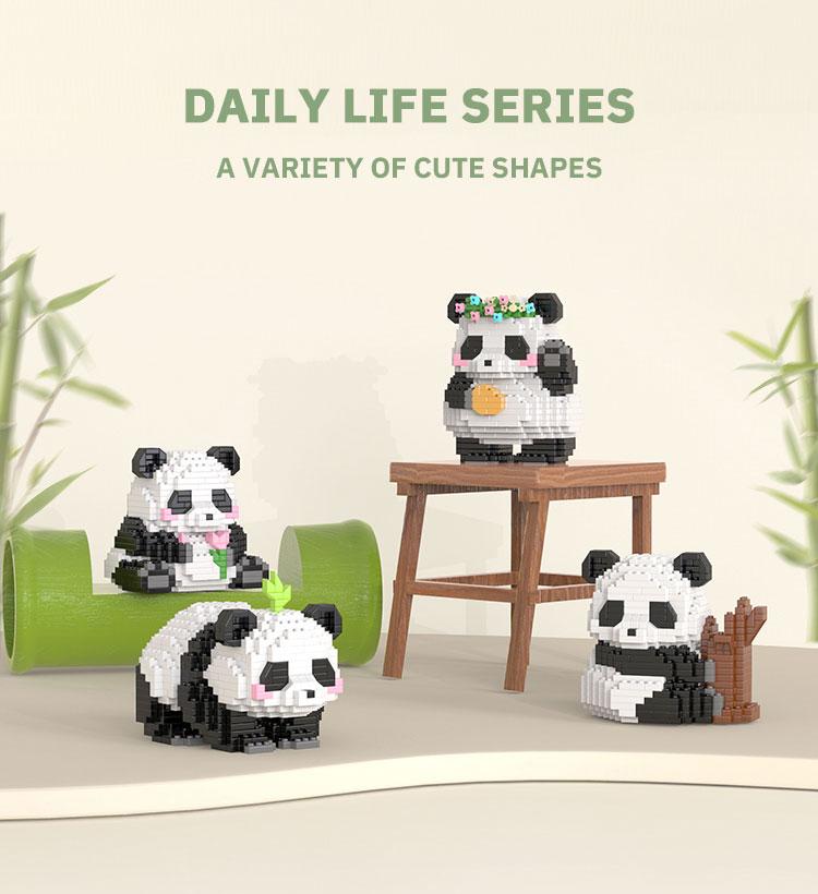 Creative DIY Assemable Animal Cute MINI Chinese Style Animal Panda Building Block Educational Boy Toys For Children Model Bricks