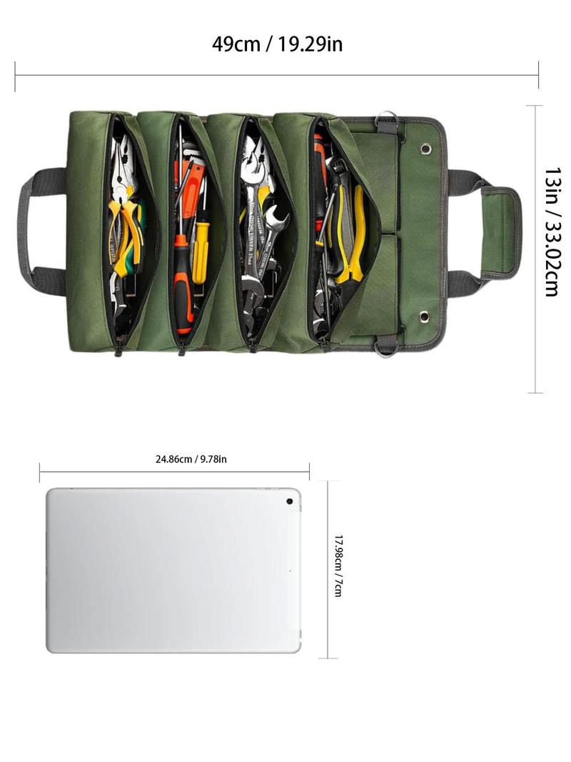 Black Portable Foldable Nylon Tool Bag, Convenient Tool Pockets, Multi-grid Zipper Tool Organizer with Removable Zipper Bags, Portable Tool Storage Bag for Home for Father's Day Gift, Tool Storage Kit Black Portable Foldable Nylon Tool Bag, Convenient Tool Pockets, Multi-grid Zipper Tool Organizer with Removable Zipper Bags, Portable Tool Storage Bag for Home for Father's Day Gift, Tool Storage Kit