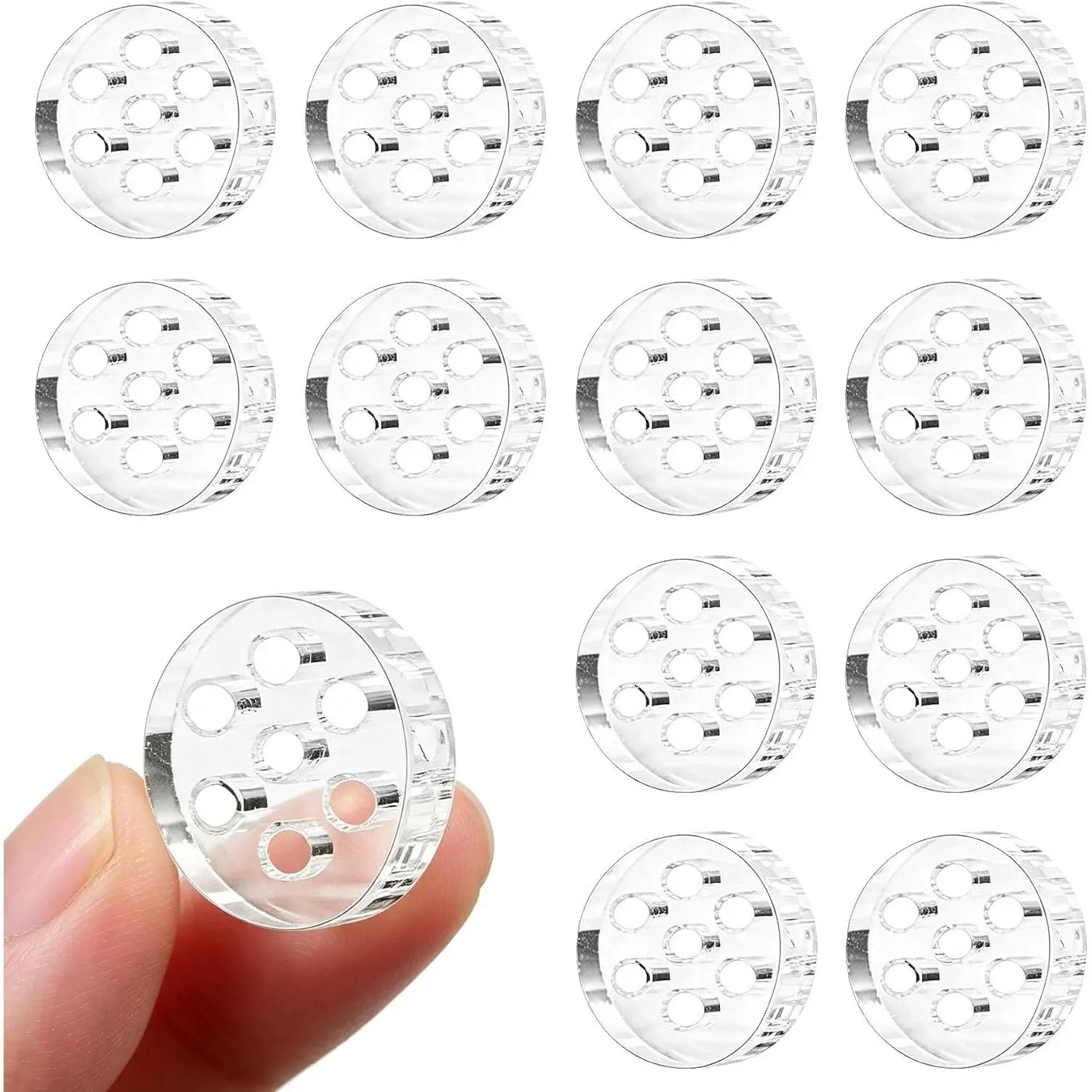 20Pcs 8mm/0.3Inch Clear High Borosilicate Glass Screens Filters with Holes 7 Honeycomb Holes Filter Screen