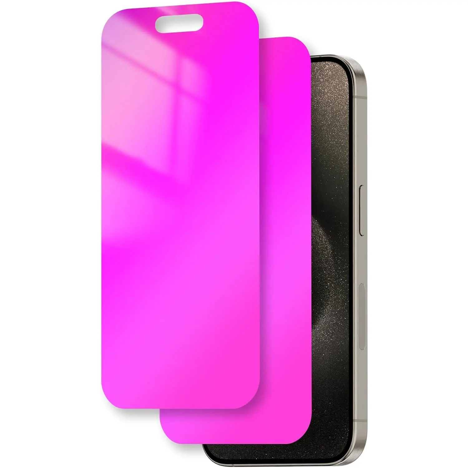 for iPhone 15 Pro Max Privacy Screen Protector 6.7 inch Gradient Colorful 15 ProMax Tempered Glass 28° Anti-Spy Private Anti Blue Light Full Coverage Anti-Scratch HD Easy Installation Frame 2