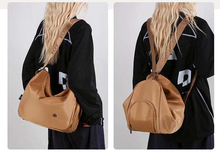 Nylon bucket bag, niche high-end large-capacity commuter tote bag, shoulder bag, multifunctional backpack