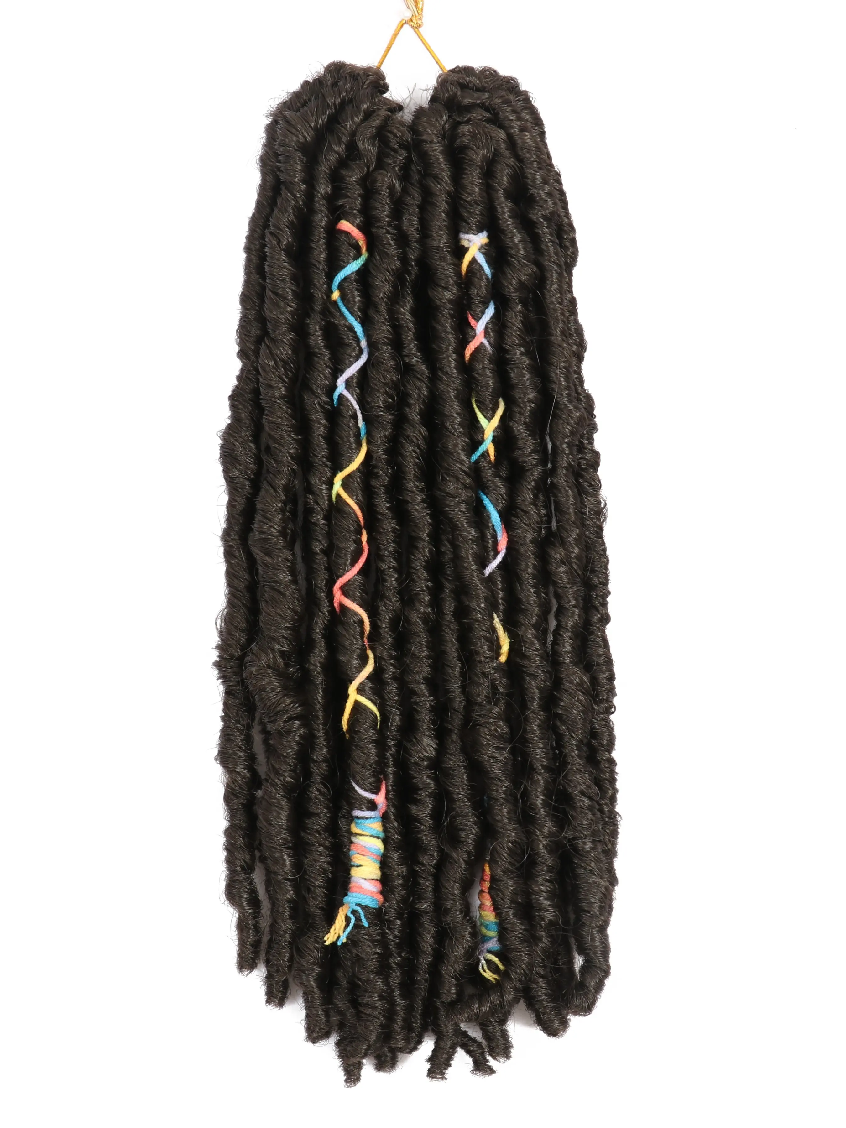 Lehanhair 12 Inch Synthetic Faux Locs Boho Locs Crochet Hair Soft Locs Wavy Dreadlocks Crochet Braids Natural Black Pre-Looped Crochet Hair for Women