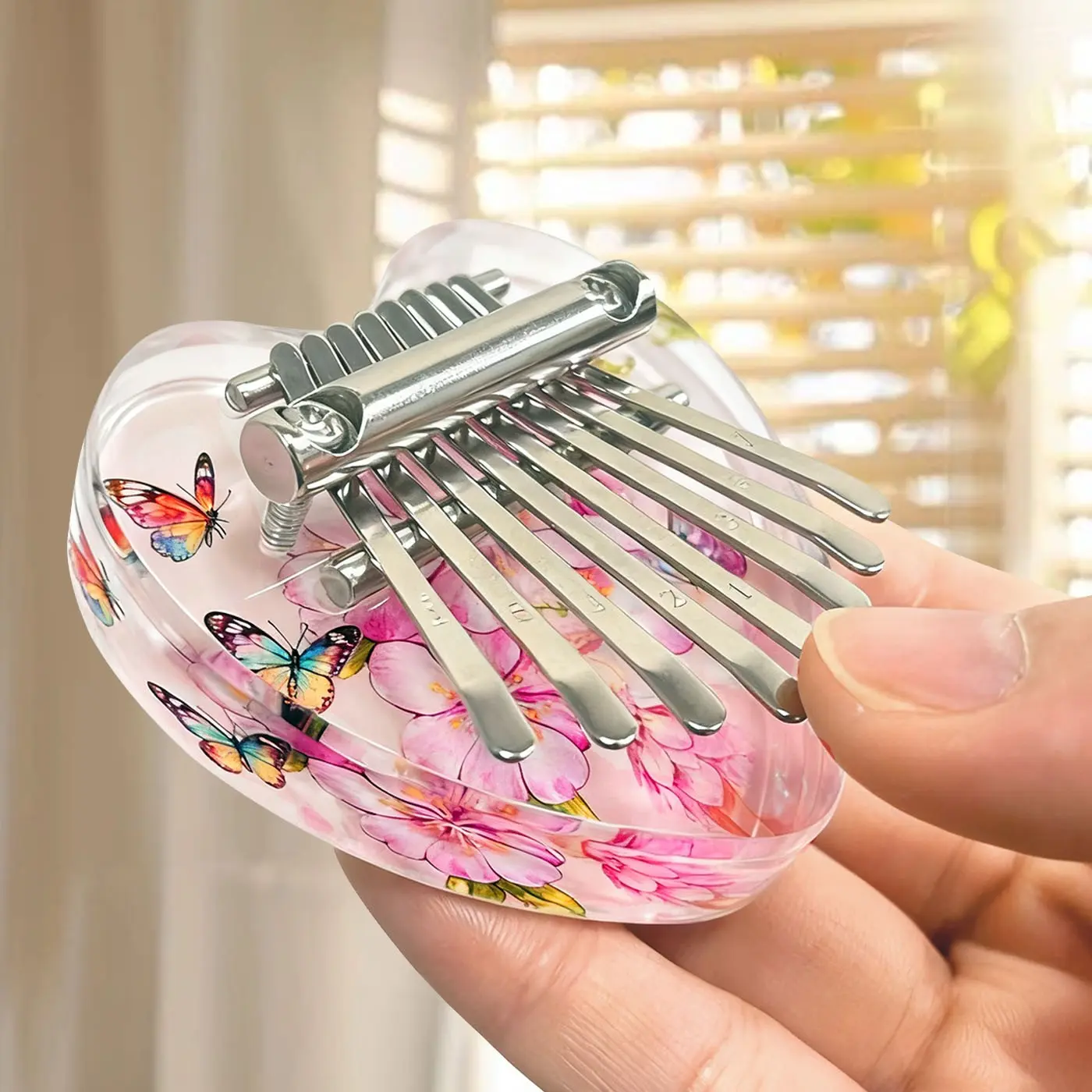 Small Kalimba Acrylic Finger Piano and Sheet Music Neck Strap Set, Ideal for Beginners, Music Lovers, Performers, Unique Gift Choice