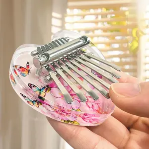 Small Kalimba Finger Piano and Sheet Music Neck Strap Set, Ideal for Beginners, Music Lovers, Performers, Unique Gift Choice
