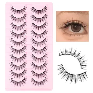 MAANGE 10 Pairs Fox Flying False Eyelashes, D Curl Winged Cat Eye Lashes, Extra Soft Natural Tips Without Kinks, Lightweight Comfortable Lash Band, Easy To Apply & Reusable, Creates Sharp Fox Eye Makeup, Ideal For Daily, Date And Party Looks