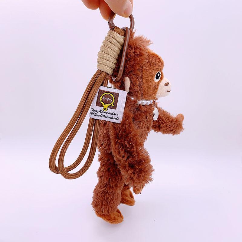20cm Cute Little Monkey Pendant Plush Plushies Doll Bag Pendant Soft Stuffed Backpack Keychain