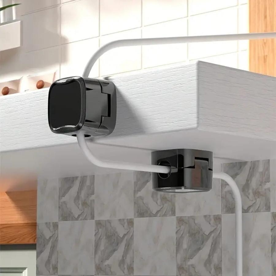 Magnetic Cable Clip, 3 Counts Cable Smooth Adjustable Cord Holder, Under Desk Cable Management Wire Keeper, Cable Organizer Holder