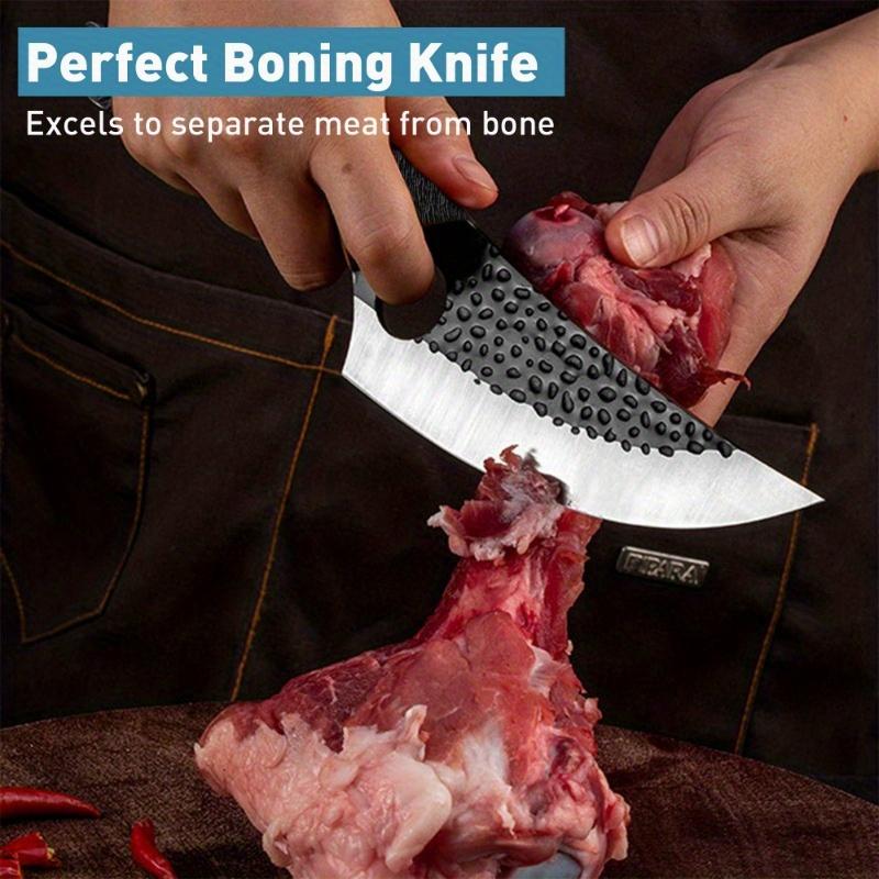 Portable black kitchen Knife Cutting Meat Boning and Peeling Knife Small Curved Knife Killing Fish Pig Sheep Cutting Pork Fruit Knife Barbecue Knife