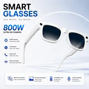 AI intelligent camera glasseswith, 4GB Memory, 8MP Camera Hands-free Recording, 290mAh Battery, AI Multi-Language Translation, Bluetooth Calling, HiFi Audio, Music Control, Multifunctional Smart Glasses