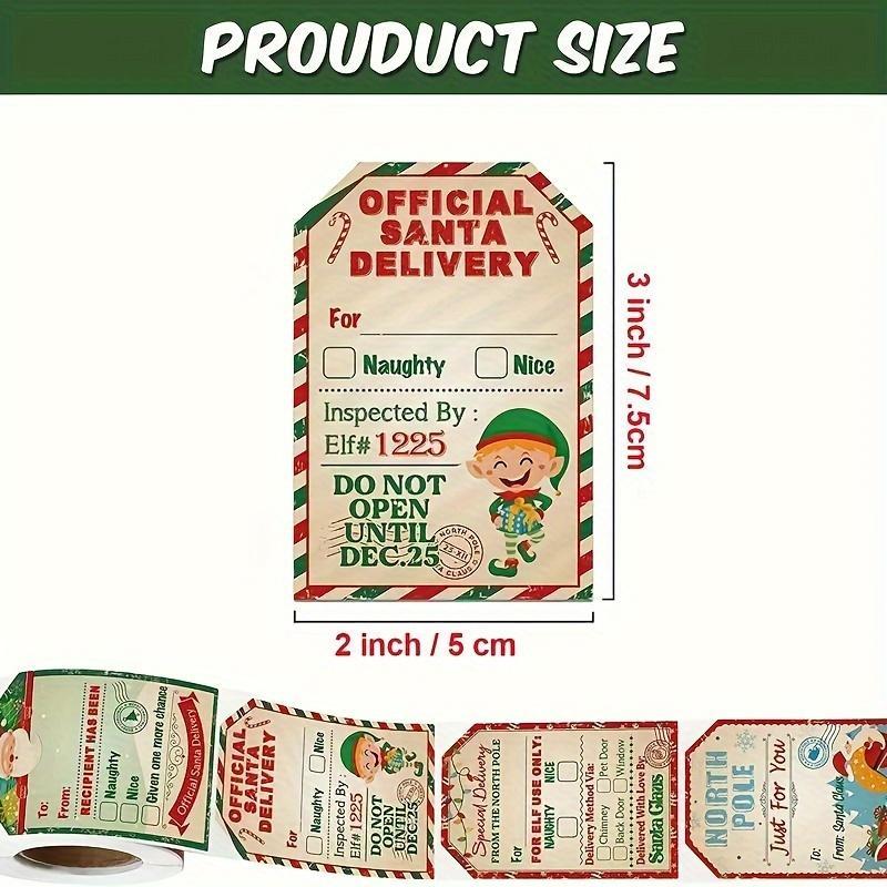 Christmas Gift Packaging Sticker Label, 200pcs/roll Gift Wrapping Sticker, Business Commodity Packaging Sealing Sticker, Gift Box Decor Packaging Label, Souvenir Sticker
