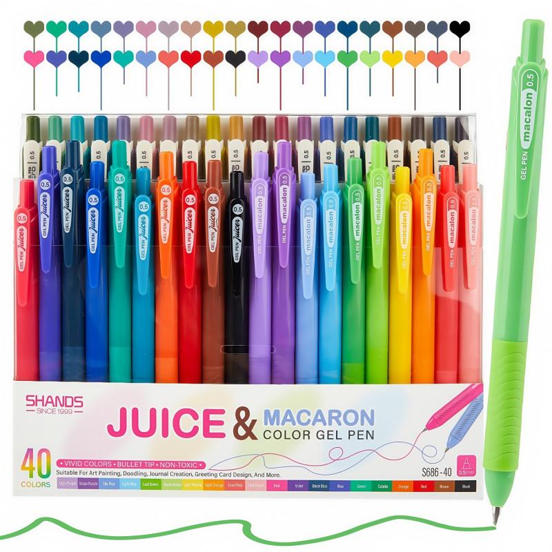 Retractable Gel Ink Pens,0.5mm Extra Fine Point Tip,Journaling Smooth Writing Note Taking Coloring No Bleed & Smear Smudge, Smudge Free for Drawing, Writing,Planner at School