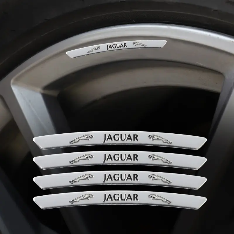4Pcs Aluminum Logo Car Wheel Rim Hub Sticker Car Decoration For Jaguar F-Pace F-Type XF XJ XE I-Pace E-Pace XEL XFL S-Type XFR XKR X-Type