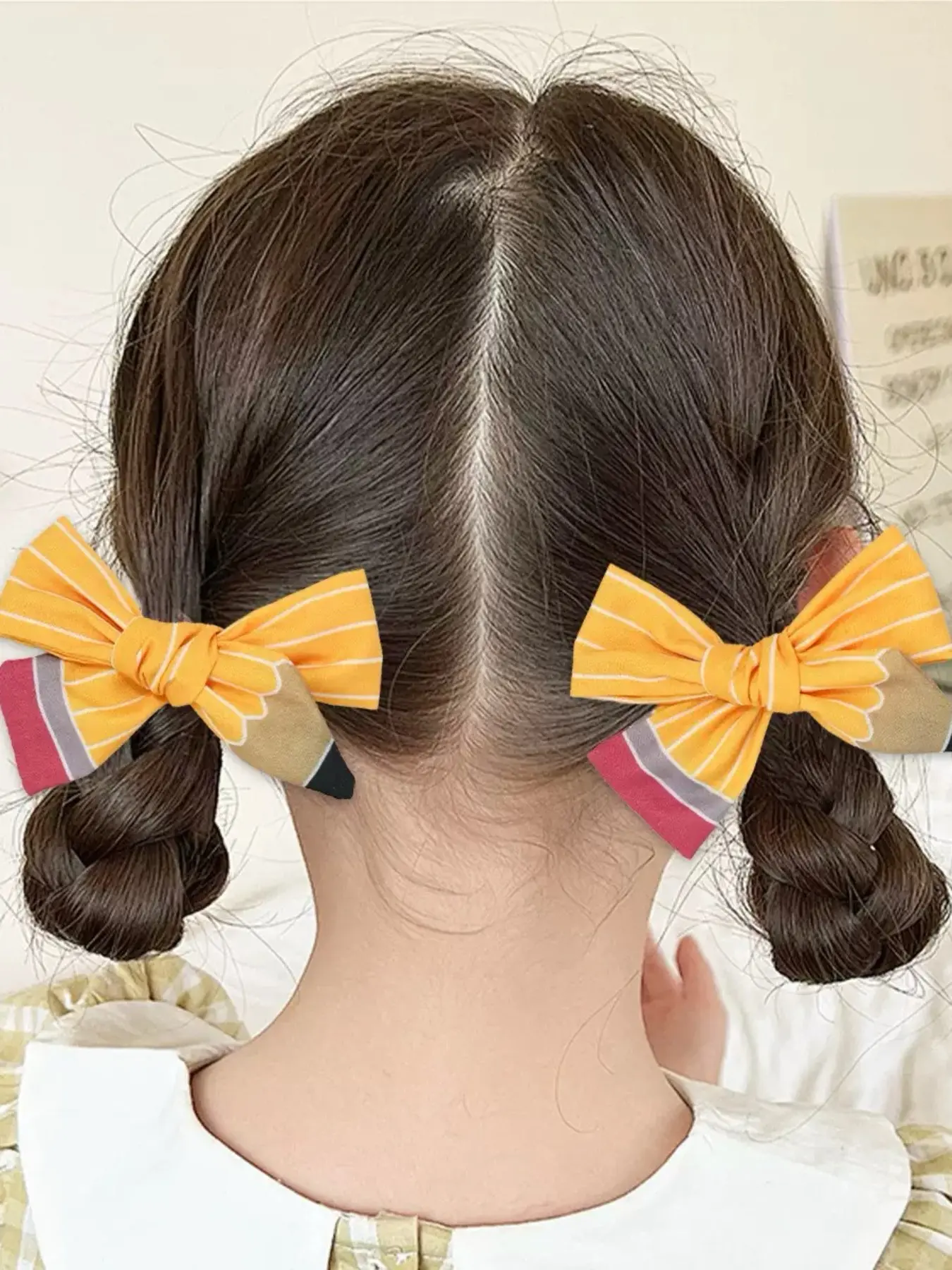 Creative Pencil Bow Hair Ties, Cute and Fun Design, High Elasticity, Gentle on Hair, Perfect for Students, Daily Use, School Style