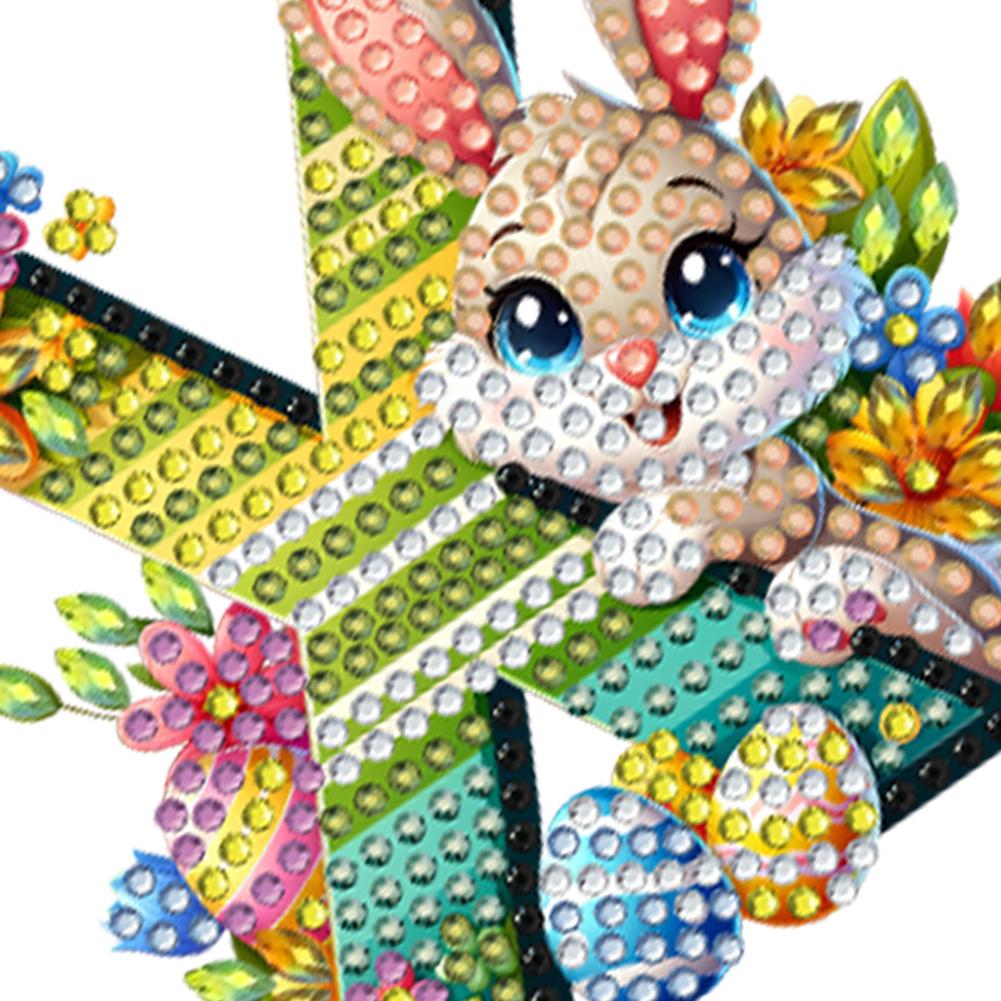 Easter Diamond Art Keychain Ornaments Double Sided Hanging Key Chains Diamond Painting Keychain Kits Diamond Painting Backpack Pendant for Adults Key Ring Art Pendant Decor