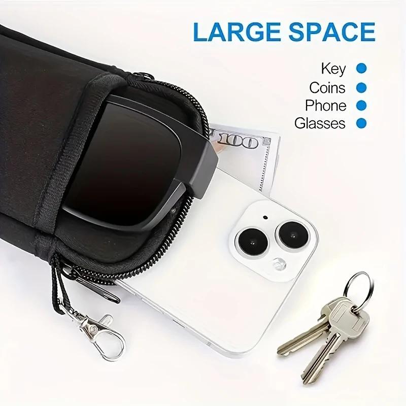 Portable Glasses Case, Glasses Storage Bag, Glasses Organizer, Glasses Case for Phone, Headphones, Glasses and Cards, Perfect Gift, Sunglasses Holder Clip